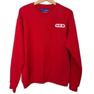 HEB Red Crew Neck Sweatshirt Threads Signature Collection Womens Medium